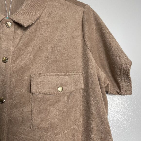 MELISSA ODABASH Cheryl Playsuit Romper Large Almond Beige Brown NEW Lounge Swim - Picture 7 of 13